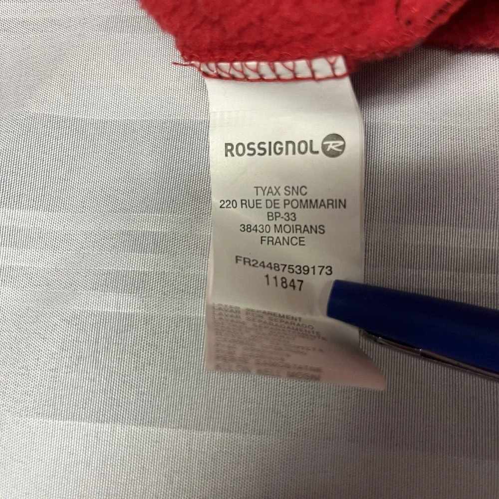 Rossingol Red Fleece Men's M Duck Logo Premium Warmth Collection Skiing Outdoors